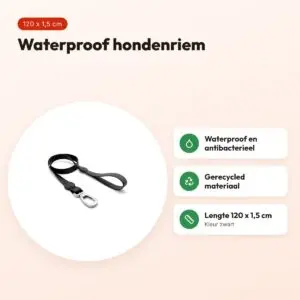 Morso hondenriem waterproof gerecycled zwart 120 x 1,5 cm – voordelen