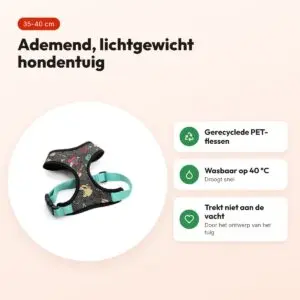 Morso hondentuig Body Mesh Ink Tank groen 35-40 cm – ademend, gerecycled – voordelen