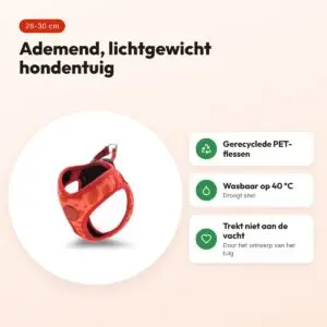 Morso hondentuig Body Mesh Lipstick roze 26-30 cm – ademend, gerecycled – voordelen