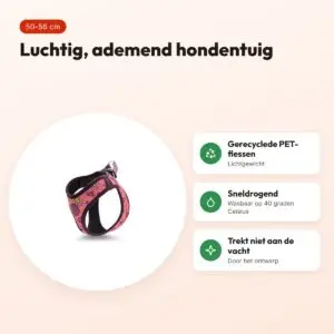 Morso hondentuig Body Mesh Pink Think roze 50-56 cm – ademend, gerecycled – voordelen