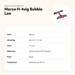 Morso hondentuig H-tuig Bubble Leo roze 40-55 x 1,5 cm – gerecycled – productinformatie