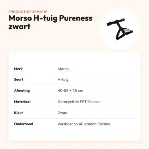 Morso hondentuig H-tuig Pureness zwart 40-55 x 1,5 cm – gerecycled – productinformatie