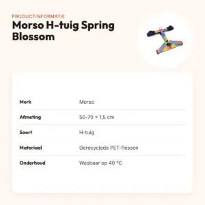 Morso hondentuig H-tuig Spring Blossom 50-70 x 1,5 cm – verstelbaar – productinformatie