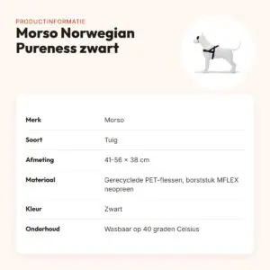 Morso hondentuig Norwegian Pureness zwart 41-56 x 38 cm – gerecycled – productinformatie