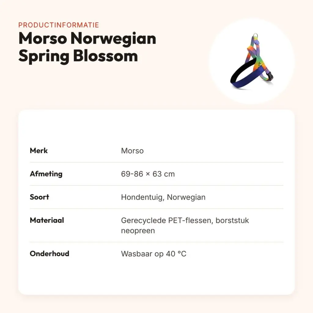 Morso hondentuig Norwegian Spring Blossom 69-86 x 63 cm – productinformatie