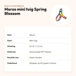 Morso mini hondentuig Spring Blossom 32-41 x 2,5 cm – voor kleine honden – productinformatie