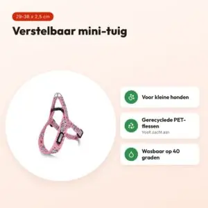 Morso mini hondentuig Sweet Tweet roze 29-38 x 2,5 cm – voor kleine honden – voordelen