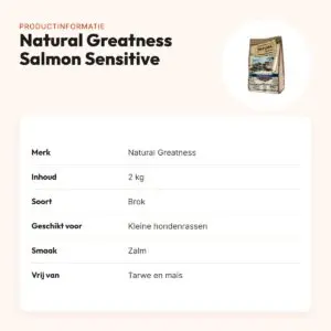 Natural Greatness hondenvoer Salmon Sensitive zalm 2 kg – productinformatie