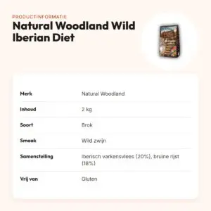 Natural Woodland hondenvoer Wild Iberian Diet wilde zwijn 2 kg – glutenvrij – productinformatie