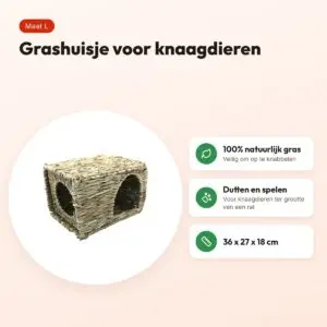 Nature First Grassy Hideaway Large 36 x 27 x 18 cm – grashuisje – voordelen