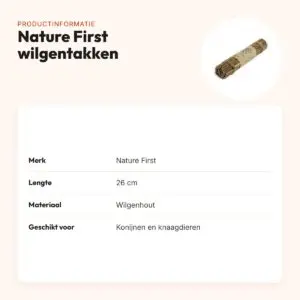 Nature First wilgentakken 26 cm – knaagtakken voor konijnen en knaagdieren – productinformatie