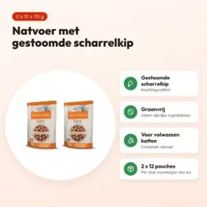 Nature's Variety kattenvoer pouch kip 70 g – multipack 2 x 12 stuks – voordelen