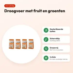 Nature's Variety Sterilized kat scharrelkip 1,25 kg – multipack 4 stuks – voordelen