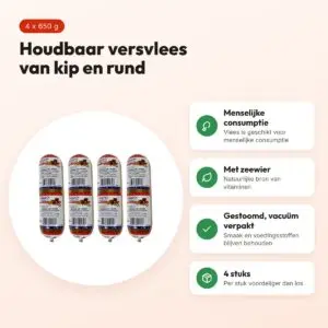Naturis houdbaar hondenvoer kip en rund 650 g – multipack 4 stuks – voordelen