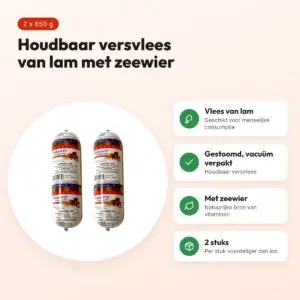 Naturis houdbaar hondenvoer lam met zeewier 650 g – multipack 2 stuks – voordelen
