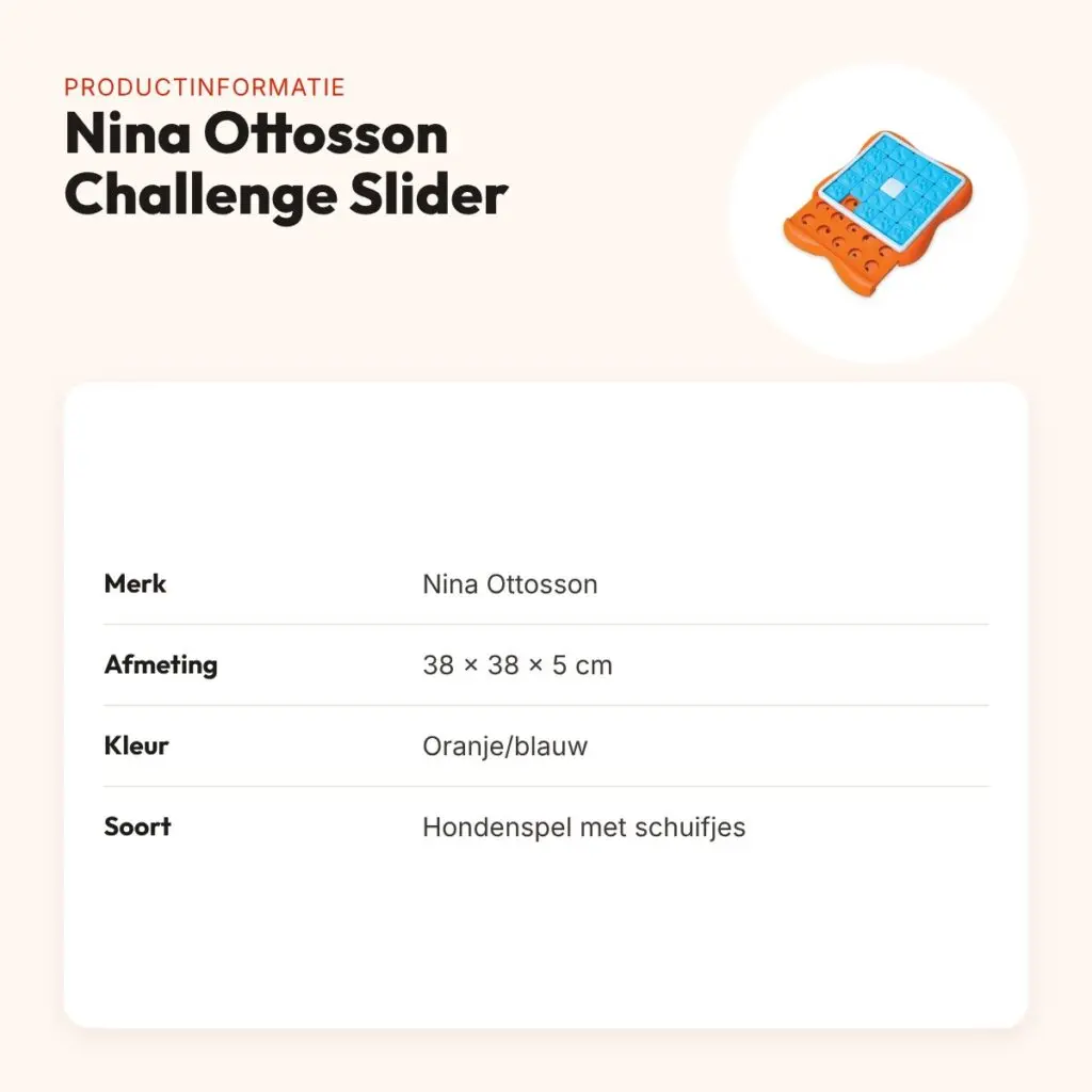 Nina Ottosson Challenge Slider 38 x 38 x 5 cm – hondenspel, oranje/blauw – productinformatie