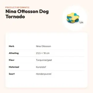 Nina Ottosson Dog Tornado 23,5 x 18 cm – kunststof, turquoise/geel – productinformatie