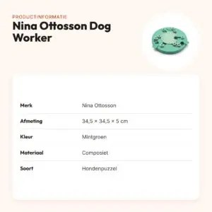 Nina Ottosson Dog Worker 34,5 x 34,5 x 5 cm – composiet, mintgroen – productinformatie
