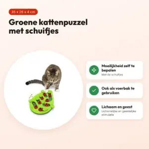 Nina Ottosson Puzzle & Play Buggin Out kattenpuzzel groen 35 x 26 x 4 cm – voordelen