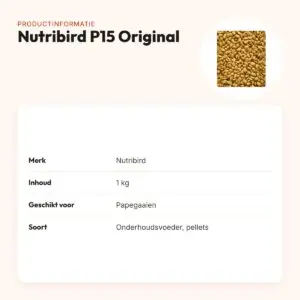 Nutribird P15 Original papegaaienvoer 1 kg – geëxtrudeerde pellets – productinformatie