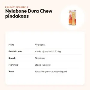Nylabone Dura Chew kauwspeelgoed pindakaas – hypoallergeen, vanaf 23 kg – productinformatie