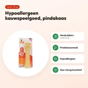 Nylabone Dura Chew kauwspeelgoed pindakaas – hypoallergeen, vanaf 23 kg – voordelen