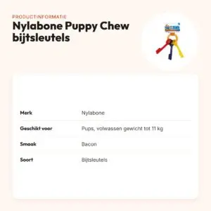 Nylabone Puppy Chew bijtsleutels baconsmaak – pups tot 11 kg – productinformatie