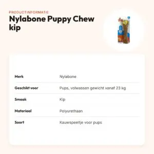Nylabone Puppy Chew kauwspeeltje kipsmaak – pups vanaf 23 kg – productinformatie