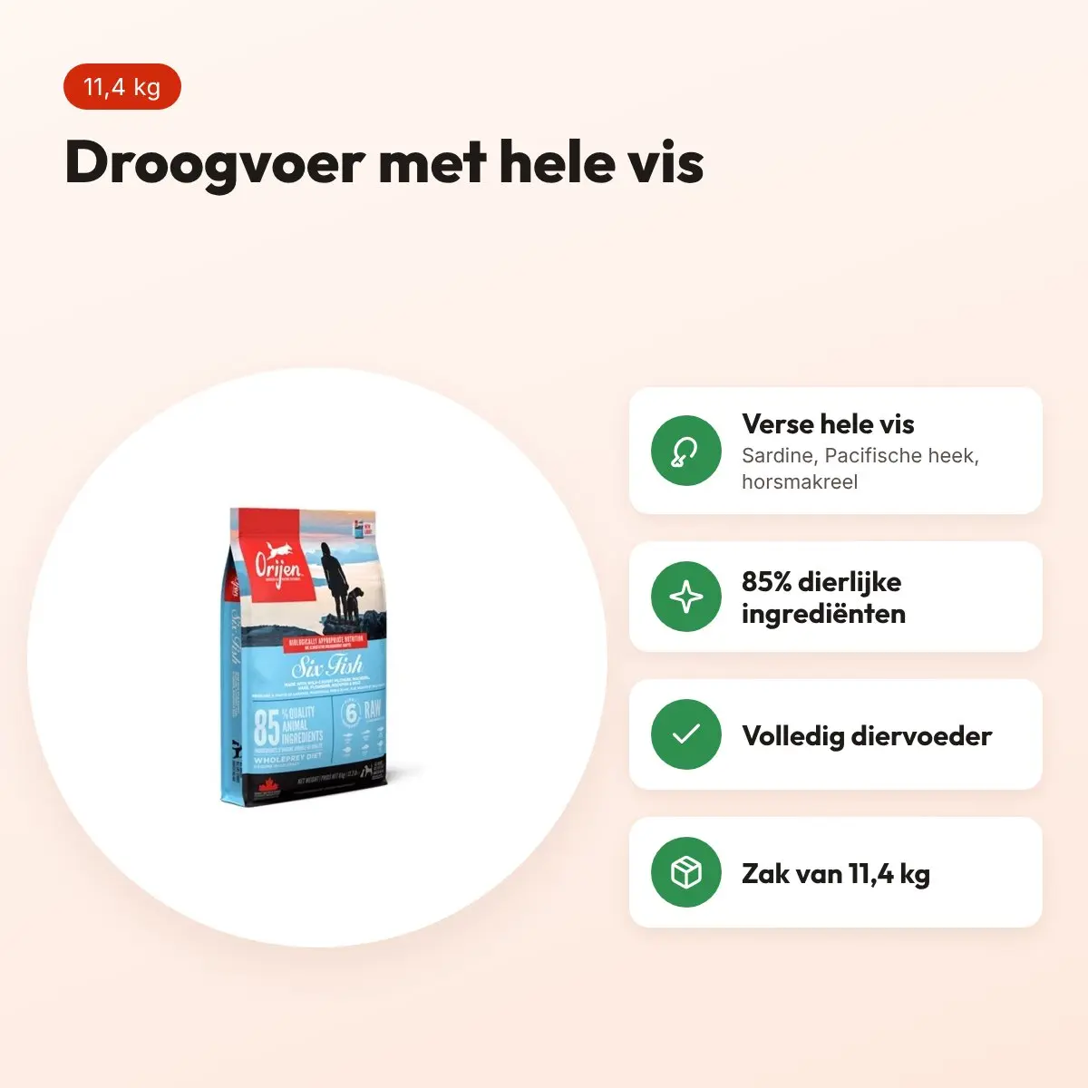 Orijen hondenvoer Whole Prey 6 Fish 11,4 kg – droogvoer met vis – voordelen