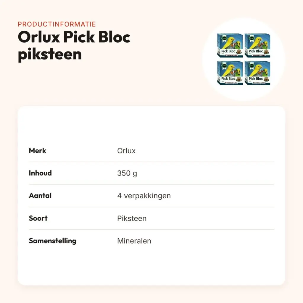 Orlux Pick Bloc piksteen vogel 350 g – multipack 4 stuks – productinformatie