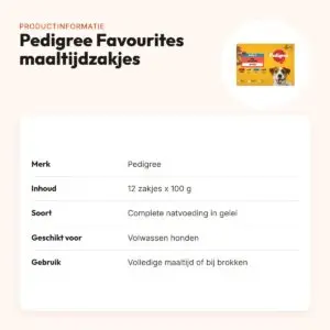Pedigree hondenvoer Favourites maaltijdzakjes gelei 12 x 100 g – productinformatie