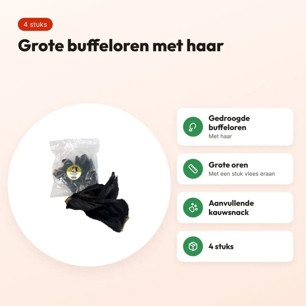 Petsnack buffeloren met haar 4 stuks – kauwsnack voor honden – voordelen