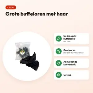 Petsnack buffeloren met haar 4 stuks – kauwsnack voor honden – voordelen