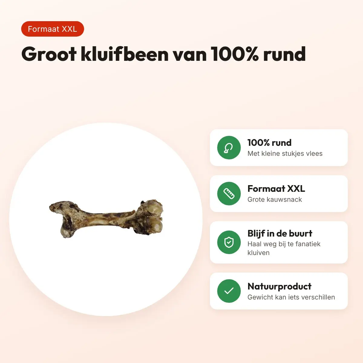 Petsnack Dinobot XXL 1 stuk – kluifbeen van 100% rund – voordelen