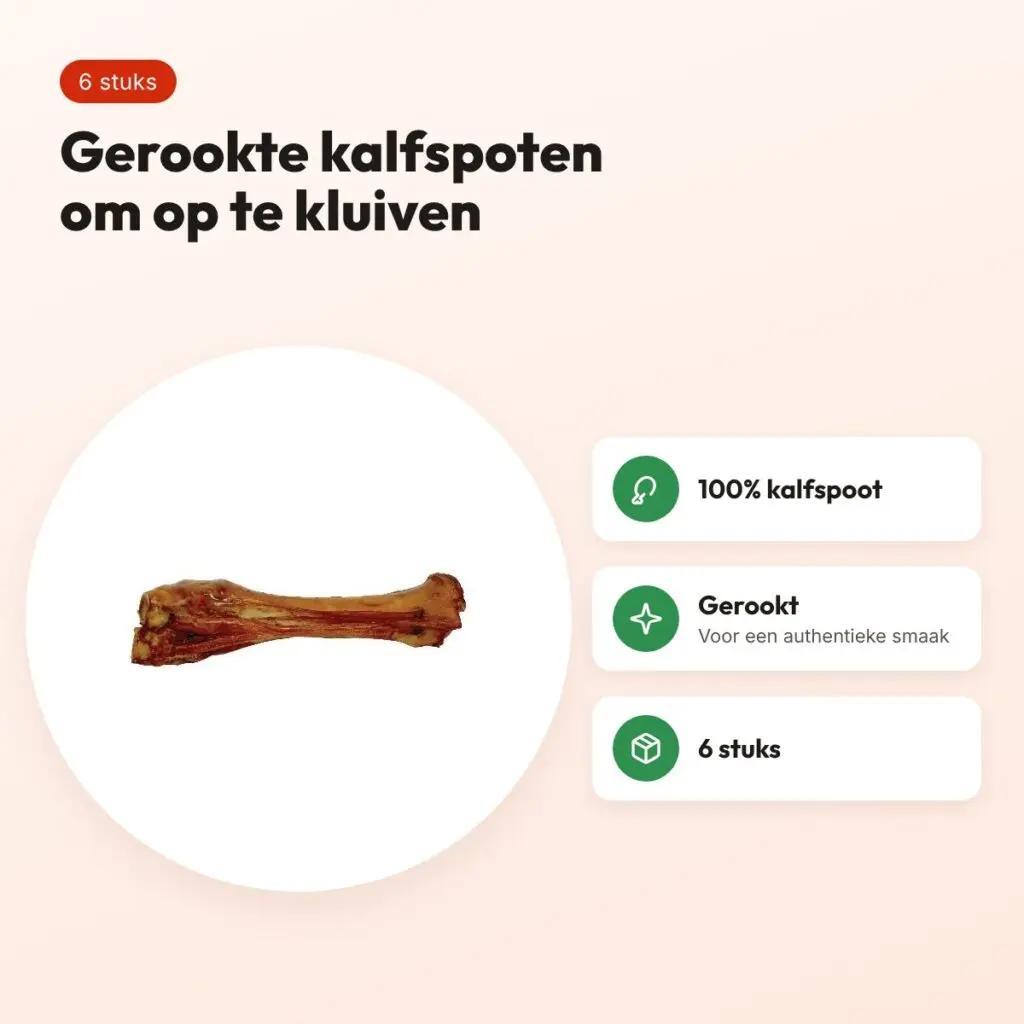 Petsnack gerookte kalfspoten 6 stuks – 100% kalfspoot – voordelen