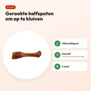Petsnack gerookte kalfspoten 6 stuks – 100% kalfspoot – voordelen