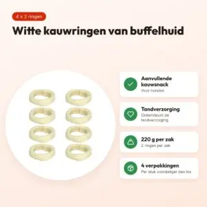 Petsnack kauwsnack ring wit 6 inch 220 g – multipack 4 x 2 stuks – voordelen