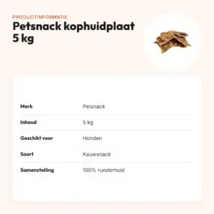 Petsnack kophuidplaat 5 kg – kauwsnack van runderhuid – productinformatie