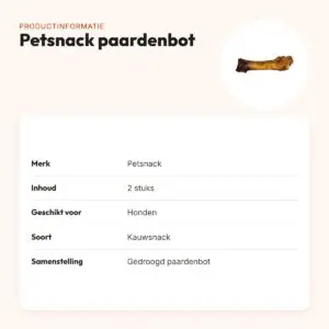 Petsnack paardenbot kauwsnack – 2 stuks, zonder toevoegingen – productinformatie