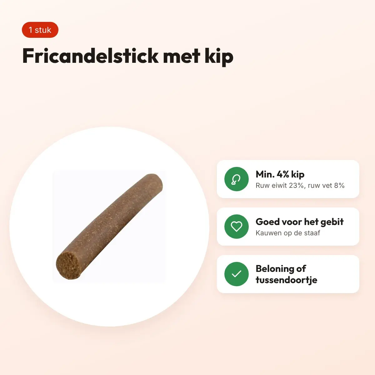 Petsnack sticks kip fricandel hondenkauwstick – 1 stuk – voordelen