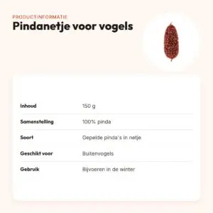 Pindanetje voor vogels 150 g – gepelde pinda's – productinformatie