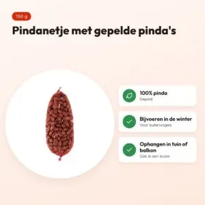 Pindanetje voor vogels 150 g – gepelde pinda's – voordelen