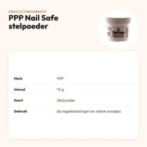 PPP Nail Safe stelpoeder 14 g – bij nagelbloedingen en kleine wondjes – productinformatie