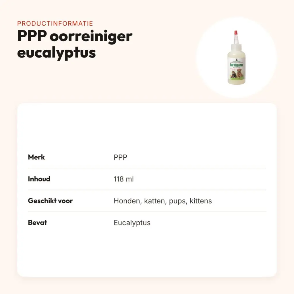 PPP oorreiniger eucalyptus 118 ml – frisse oorverzorging – productinformatie