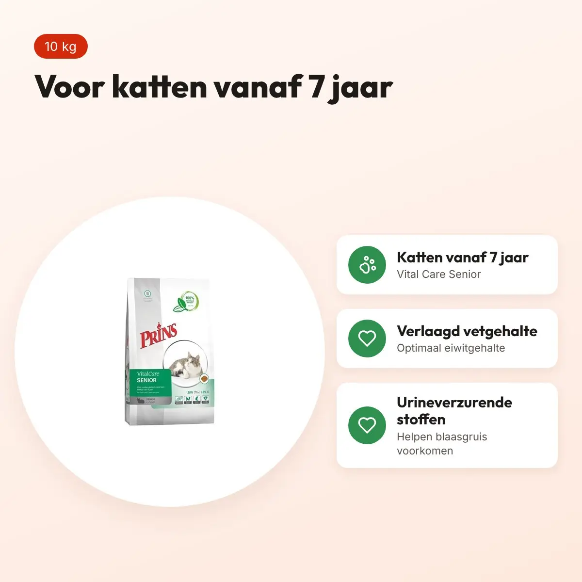 Prins kattenvoer Vital Care Senior 10 kg – voor katten vanaf 7 jaar – voordelen