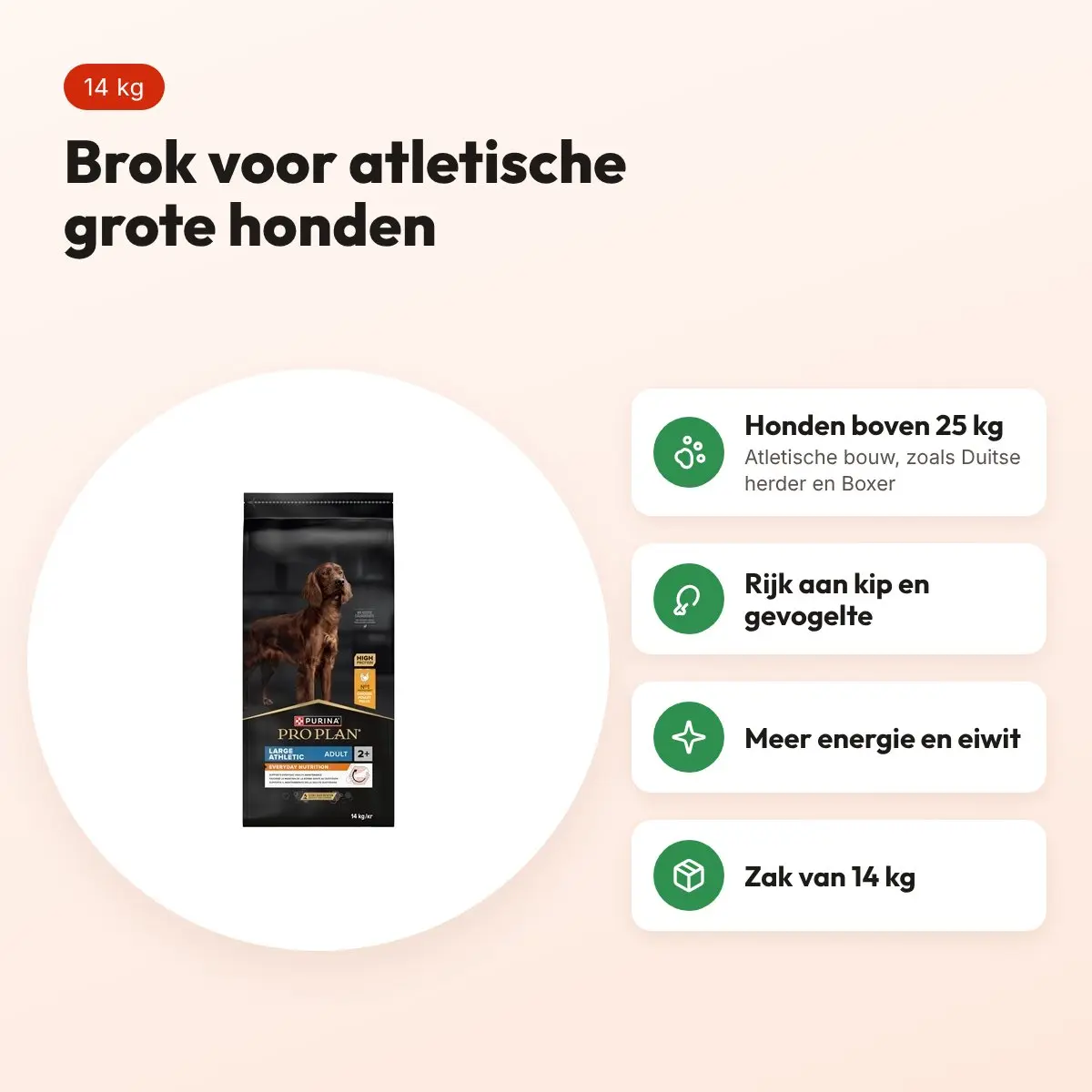 Pro Plan hondenvoer Adult Large Breed Athletic kip 14 kg – voordelen