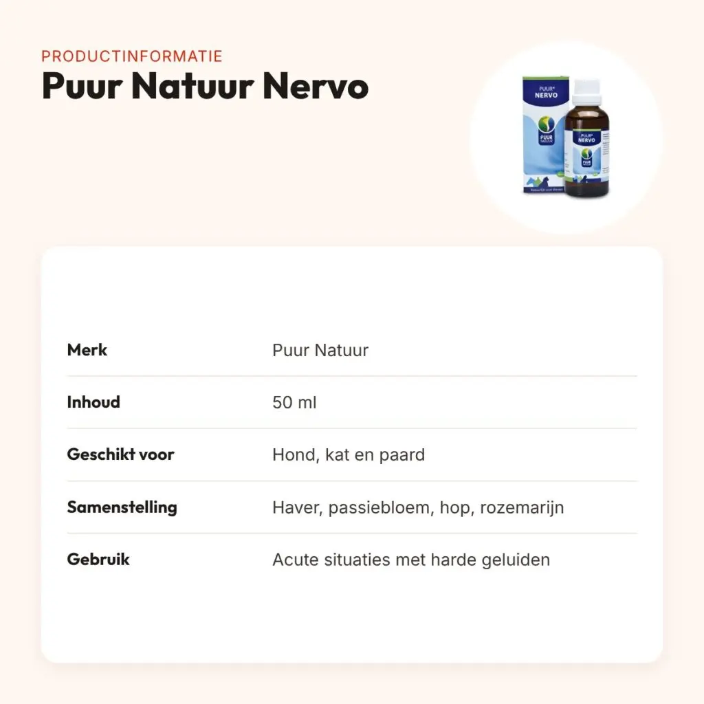 Puur Natuur Nervo druppels 50 ml – kruiden bij harde geluiden – productinformatie