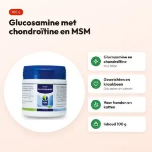 Puur Natuur Puur Glucosamine 100 g – MSM, voor hond en kat – voordelen