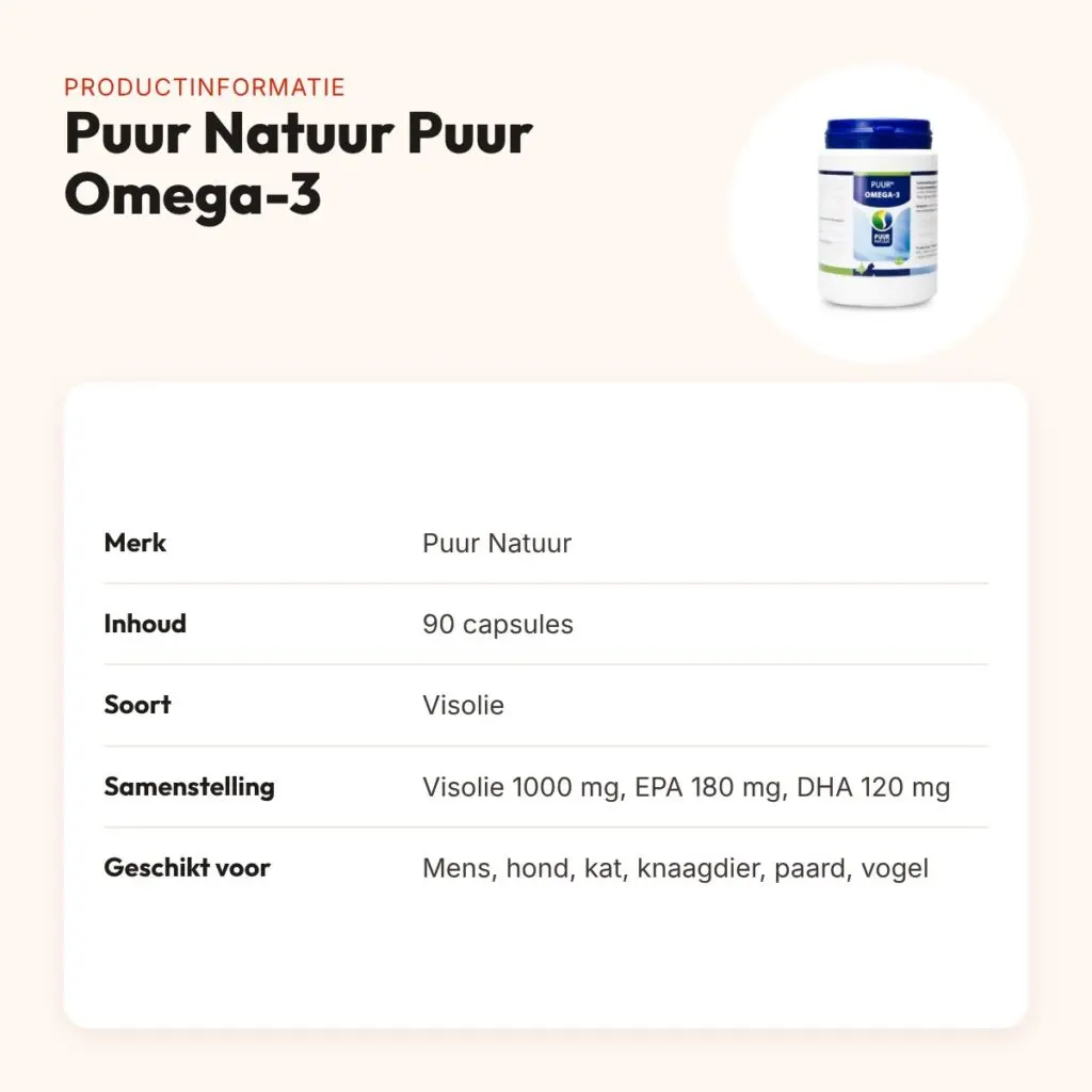 Puur Natuur Puur Omega-3 visolie 90 capsules – EPA en DHA – productinformatie