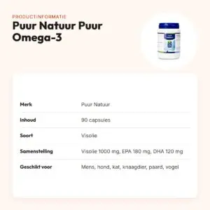 Puur Natuur Puur Omega-3 visolie 90 capsules – EPA en DHA – productinformatie